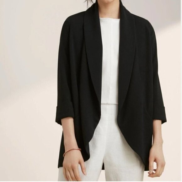 Aritzia Wilfred Chevalier Black Satin collar blazer - Picture 2 of 8